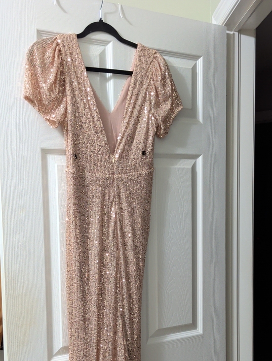 Dresses & Skirts - Sequin V-Neck Evening Dress in Rose Gold